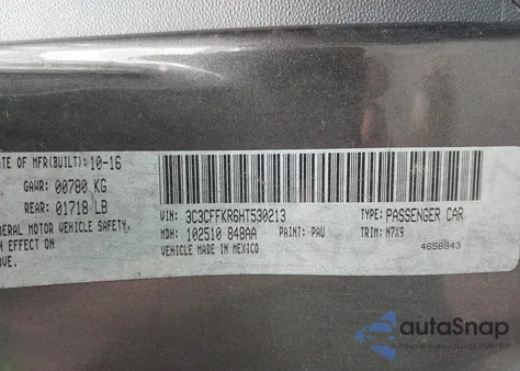 2017 Fiat 500 Pop z USA, uszkodzony, nr VIN 3C3CFFKR6HT530213